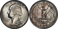 USA 25¢ Washington 25¢, 1943-D, 25¢, MS64 , Toned -