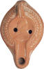 Roman Roman Oil Lamp with Right Facing Profile Possibly Fausta, Wife of Constantine the Great -