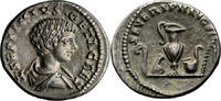 Ancient Roman Denarius Geta as Caesar. Denarius -