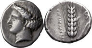 Ancient Greek AR Nomos Lucania, Metapontum. AR Nomos -