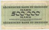 Deutsches Reich Weimar Sachsen 500000 Mark Banknote 15. August 1923 GB715 - Sächsische Bank Dresden Germany Paper Money Gebrauchte Erhaltung