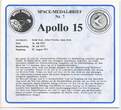 Vereinigten Staaten von Amerika USA Bronzemedaille Raumfahrt - Space Medal Cover 1971 (1986) GN806 - Apollo 15 zum 15. Jubiläum - Nasa Space Medal USA UNC im Numisbrief