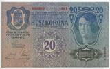 Österreich Ungarn Kaiserreich 20 Krone mit Stempel 1920 (II.Auflage) GB691 - Ausgegeben nach dem 4. Oktober 1920 Banknote Fast Bankfrische Erhaltung