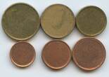 Europa 1,2,5,10,20,50 Cents Ronden ungeprägt nd. G6748 - Schrötlinge, Rondellen Lot alle ungeprägt VF-EF
