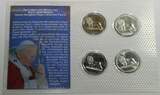 Kongo 4 x 1 Franc 2004 GN1065 - Papst Johannes Paul II. KMS Coins Mint Set Unzirkuiert in original Blister