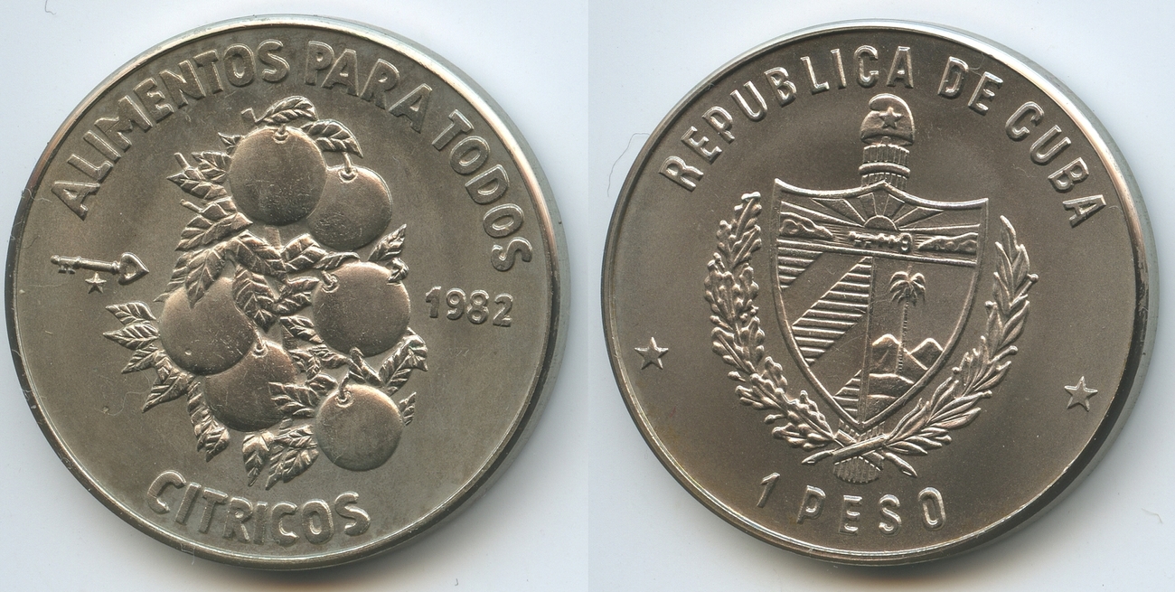 Kuba 1 Peso 1982 M 5046 FAO Zitrus Fr chte Alimentos Para Todas kuba-1-peso-1982-m-5046-fao-zitrus-fr-chte-alimentos-para-todas