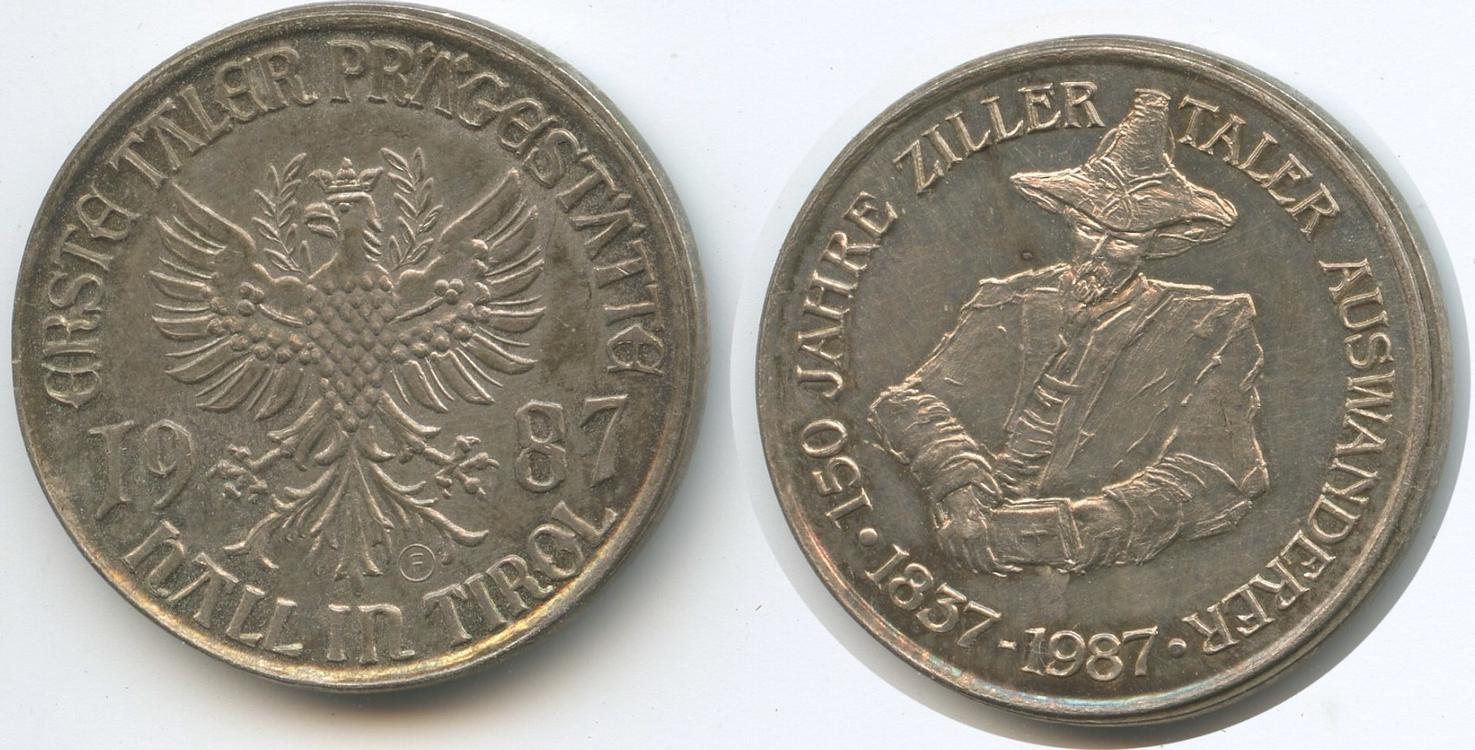 Jubiläumsspiel 150 Jahre AG Müller シリアル入 Österreich Hall in Tirol Erste Taler Prägestätte 1987 M#5758