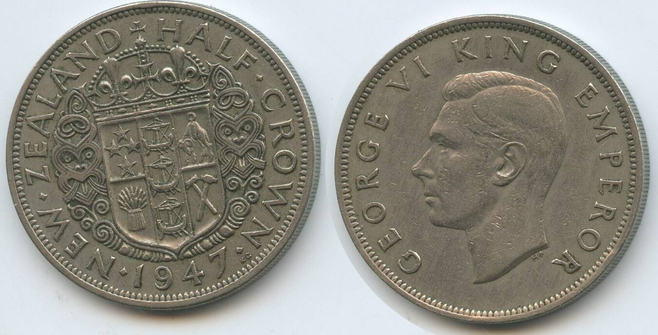 Neuseeland Half Crown (½ Crown) 1947 G11785 - King George V. New