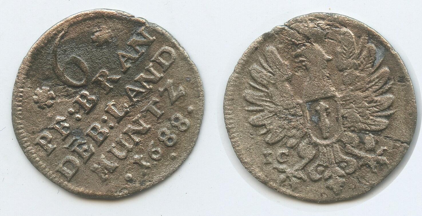 Brandenburg-Preußen 6 Pfennig 1688 IC-S M#6068 - Friedrich Wilhelm 1640 ...