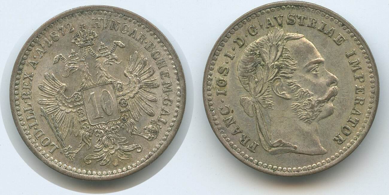 Österreich Kaiserreich 10 Kreuzer 1872 Wien G14594 - Franz Joseph I ...