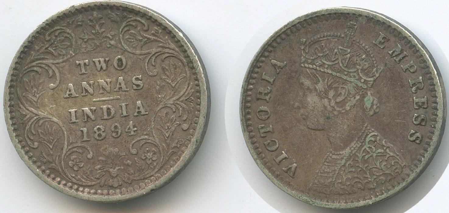 Two annas. Британская Гамбия 1889 1964.