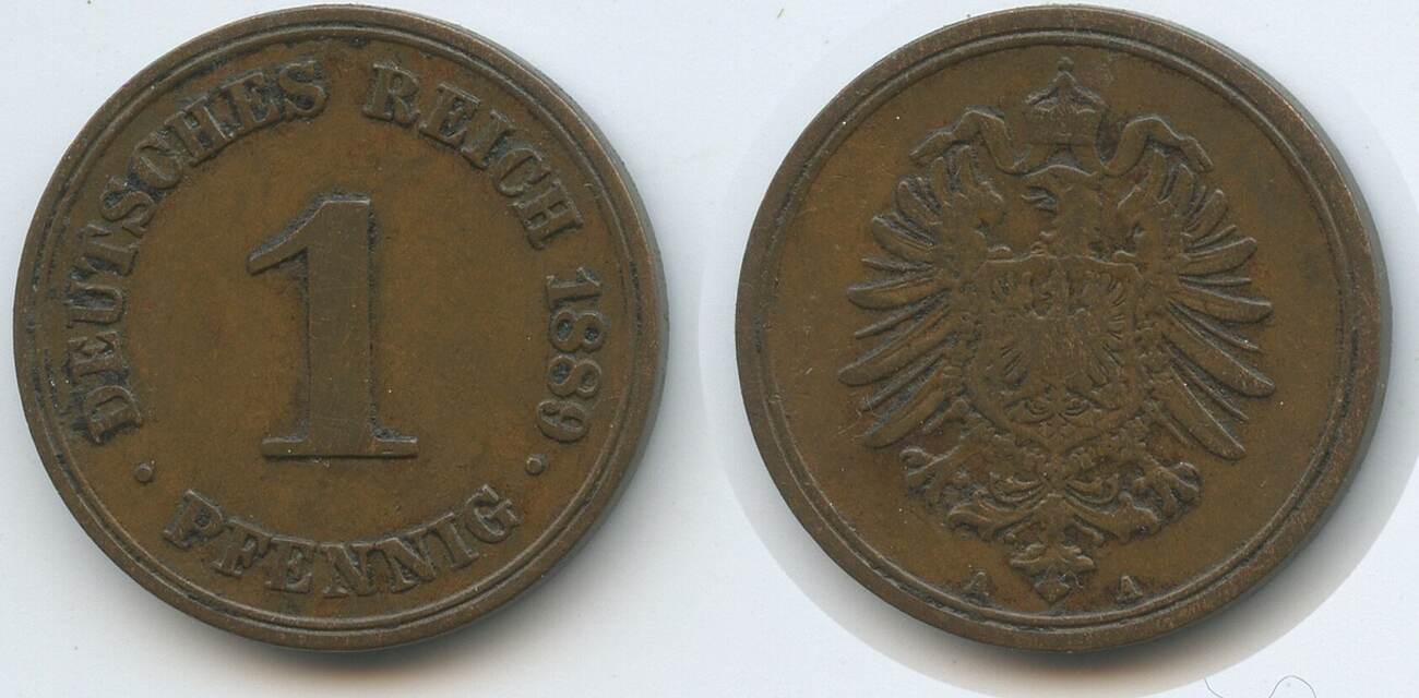 Deutsches Reich Kaiserreich 1 Pfennig 1889 A Berlin G10482 - Germany ...