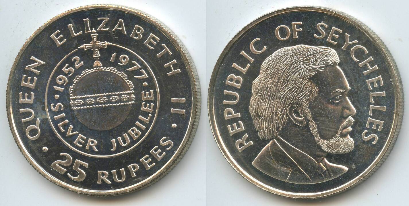 Seychellen 25 Rupees 1977 M#7262 - 25th Anniversary of the Accession of  Queen Elizabeth II. Seychelles Unzirkuiert | MA-Shops
