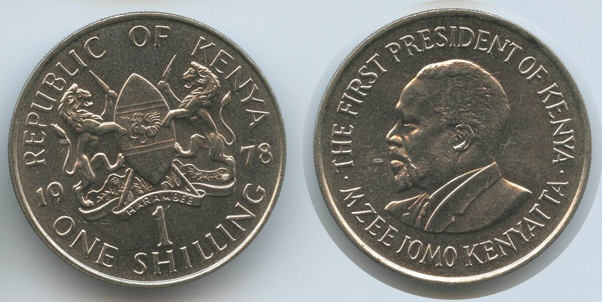 Kenya様 Kenya 1978 1 Shilling KM-14 Copper-nickel BUNC #99 - US