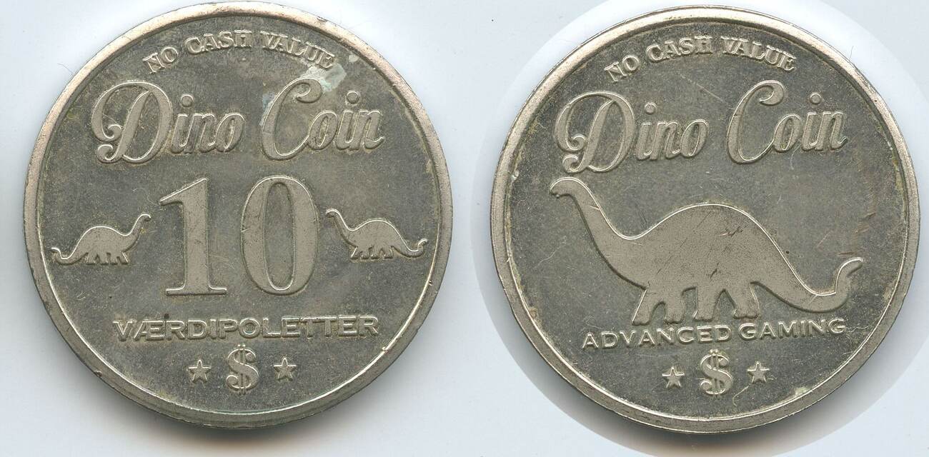 Dänemark Wertmarke Jeton Advanced Gaming Token nd. M#7174 - Dino Coin  Vaerdipoletter - Dinosaurier EF | MA-Shops