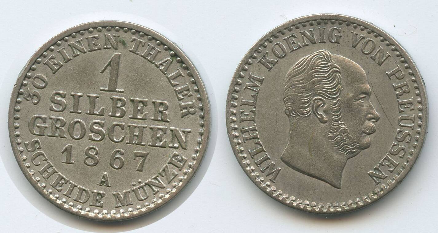 Brandenburg-Preußen 1 Silbergroschen 1867 A Berlin G14590 - Wilhelm I ...