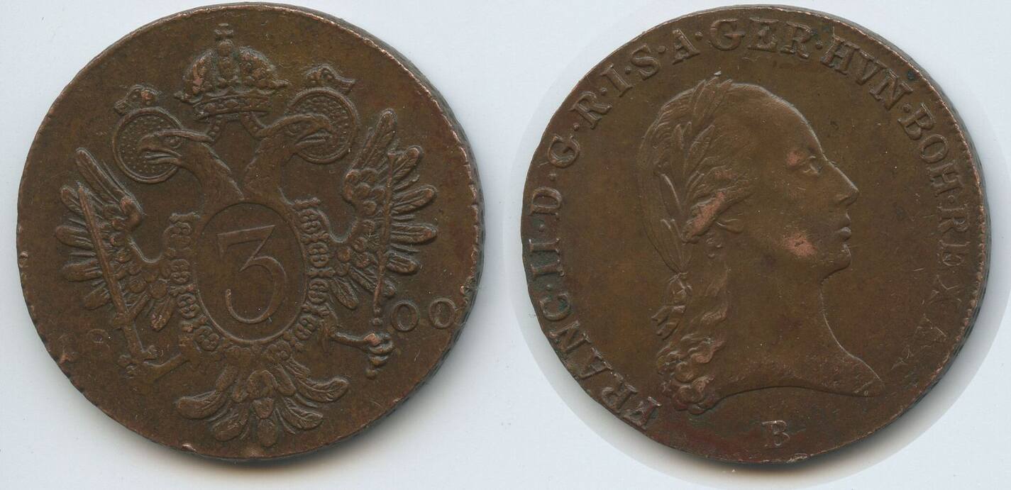 RDR Österreich Ungarn 3 Kreuzer 1800 B Kremnitz G5768 - Franz II. 1792 ...