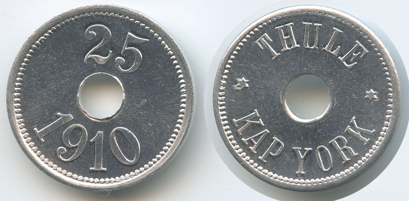 Grönland ThuleKap York 25 Öre 1910 M5306 Greenland Token Coinage