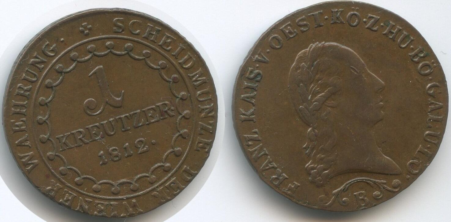 Österreich 1 Kreuzer 1812 B Kremnitz M#3148 - Prächtige Erhaltung Franz ...