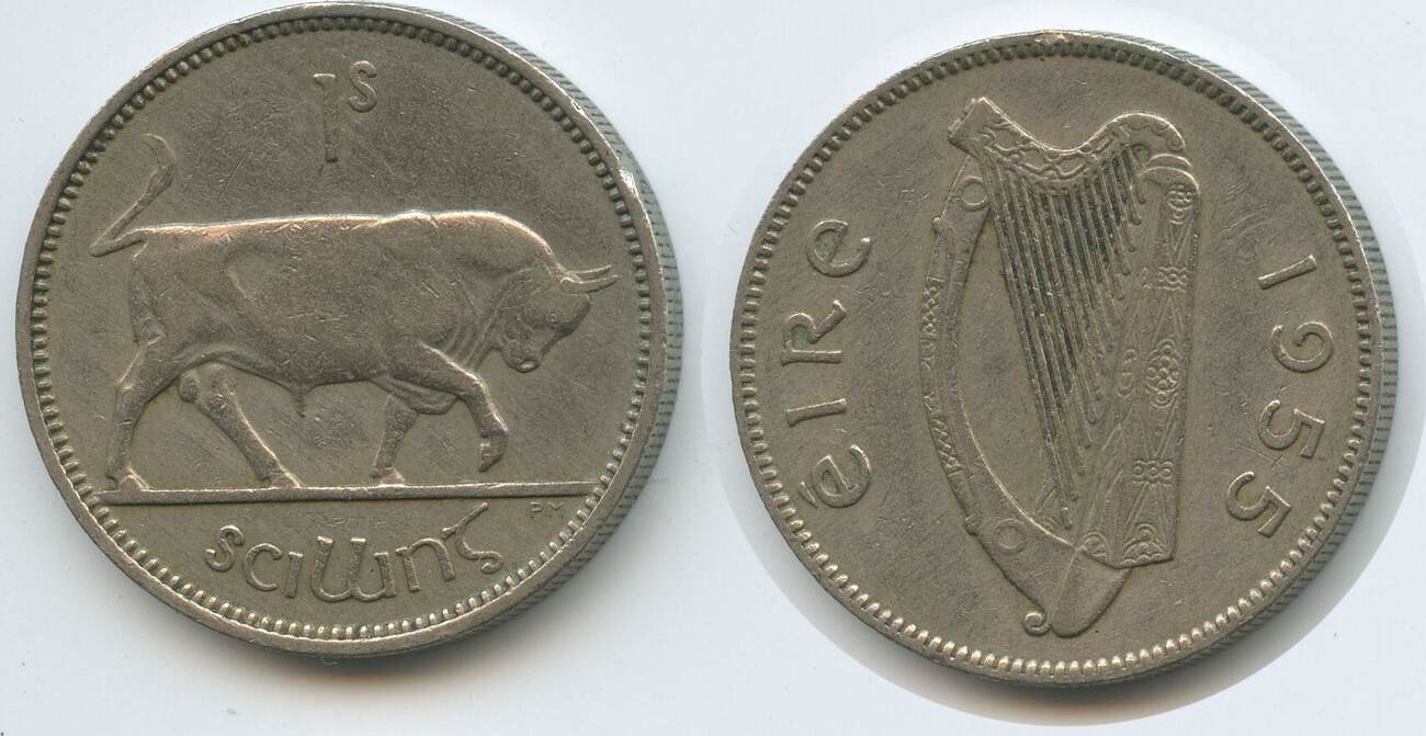 Irland 1 Shilling 1 Scilling 1968 G7803 Bulle Stier Ireland