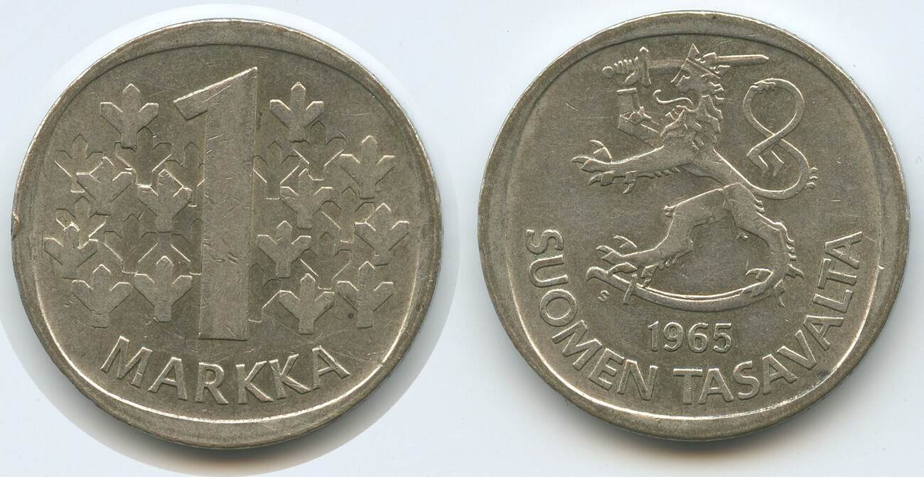 Finnland 1 Markka Silber 1965 S G13892 Suomen Tasavalta Finland