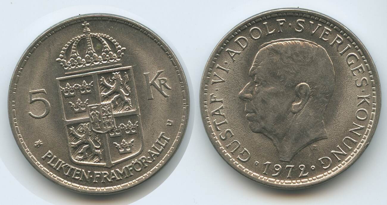 Schweden 5 Kronor 1972 U G2478 Gustaf VI. Adolf 1950 1973 Sweden