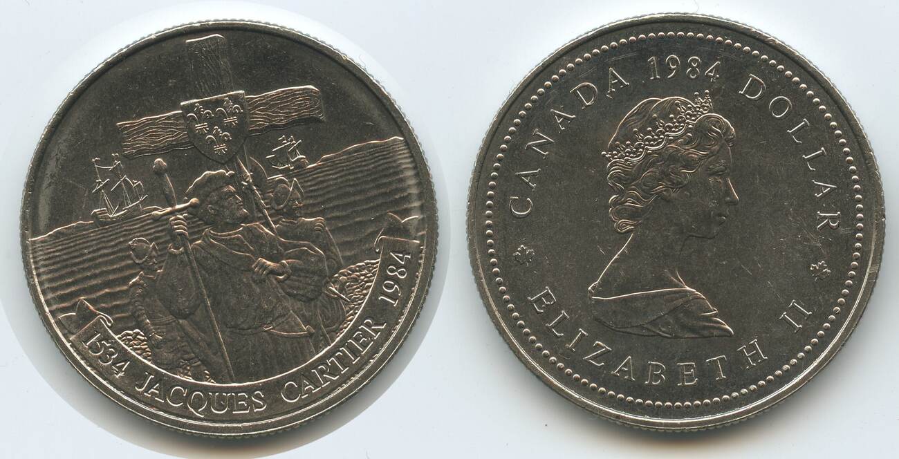 Kanada 1 Dollar 1984 G6462 Jacques Cartier Landing at Gasp