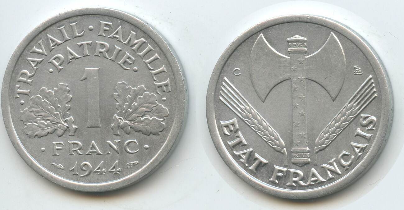 Frankreich 1 Franc 1944 C Castelsarrasin G9224 - France EF | MA-Shops