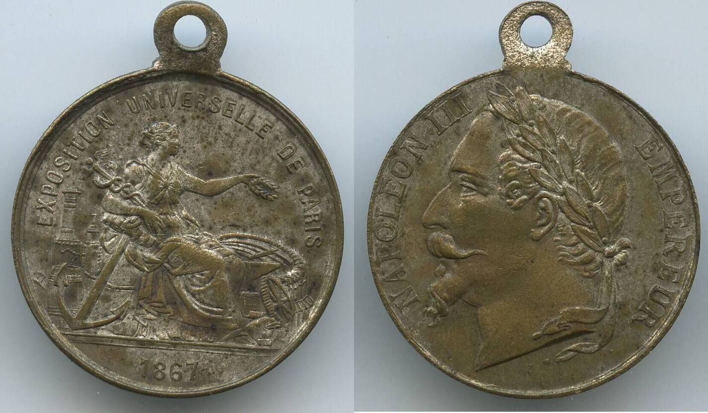 Médaille Commémorative Exposition Universelle 1867 - Napoléon III - J. R. Geigy - 1250