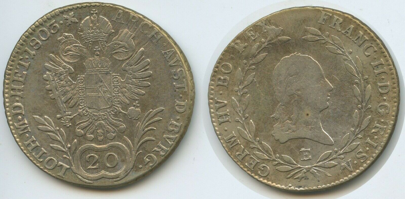 RDR Österreich Siebenburgen 20 Kreuzer 1803 E G5986 Franz II. 1792