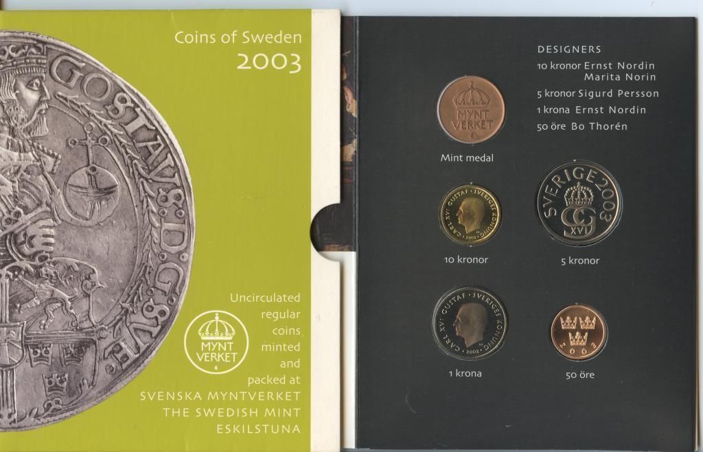 Schweden Original Kursmünzensatz 2003 GN694 - Original KMS Coin