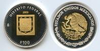 Mexiko 100 Pesos Gold M#2053 - Distrito Fedral - Bimetall Goldkern, Silberring SEHR RAR -