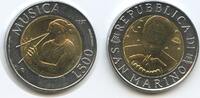 San Marino 500 Lire Bimetall M#3605 - The Arts Musica SEHR RAR Auflage nur 28.000 Stück