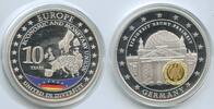 Medaille GX743 - Große Deutschland 10 Jahre Währungsunion EURO mit Goldauflage -