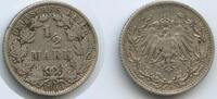 ½ Mark G4708 - Deutsches Reich (J.16) KM#17 Silber Germany Empire -