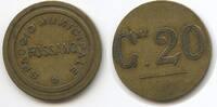 Italien Piemont 20 Centesimi Wertmarke Jeton T521 - Spaccio Municipale Fossano Italy -