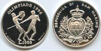 San Marino 1000 Lire Silber G7630 - Olympiade Atlanta 1996 Athleten Proof -