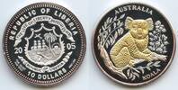 Liberia 10 Dollars PA070 - Australien Koala teilvergoldet mit Brillianten -