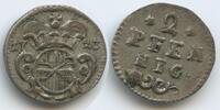 Trier Erzbistum 2 Pfennig (1/2 Kreuzer) H#1360 - RAR Franz Ludwig von Pfalz-Neuburg 1716-1729 -