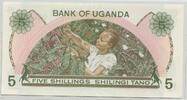Gibraltar 5 Shillings (Shillingi Tano) GB705 - Banknote - Bank of Uganda - Woman picking coffee beans -