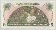 Gibraltar 5 Shillings (Shillingi Tano) GB722 - Banknote - Bank of Uganda - Woman picking coffee beans -