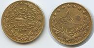 Türkei İstanbul Constantinople 100 Kurus Gold (100 Kuruş, 1 Lira) G5455 - Abdülhamid II. Ottoman Empire Abdul Hamid II. 1876-1909 -