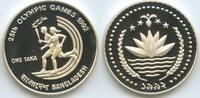 Bangladesh One Taka Silber GB1360 - Summer Olympics Barcelona 1992 Fackelläufer Proof -
