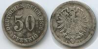 Deutsches Reich Kaiserreich 50 Pfennig Silber G10160 - Germany Empire Wilhelm I. 1861-1888 -