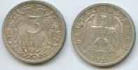 Deutsches Reich Weimar 3 Reichsmark Silber S0529 - Reichsadler Germany Weimar Republic -