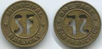 Vereinigten Staaten von Amerika One Fare Token Jeton Wertmarke M#8586 - San Francisco Municipal Railways - One Fare USA California -