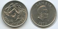 Sambia 5 Ngwee G1098 - President Kenneth David Kaunda - Turbina corymbosa - Zambia -