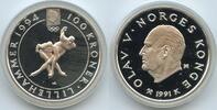 100 Kroner Silber 1991 Norwegen GB1399 - Olympiade 1994 Lillehammer - Speed Skating Norway Polierte Platte
