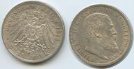 Deutsches Reich Kaiserreich Württemberg 3 Mark Silber S0161 - Wilhelm II. 1891-1918 German States Kingdom of Württemberg -