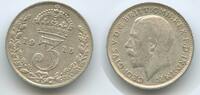 Großbritannien Great Britain United Kingdom 3 Pence Silber H1420 - King Georg V. 1910-1936 -